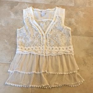 Lace cardigan with pearl buttons